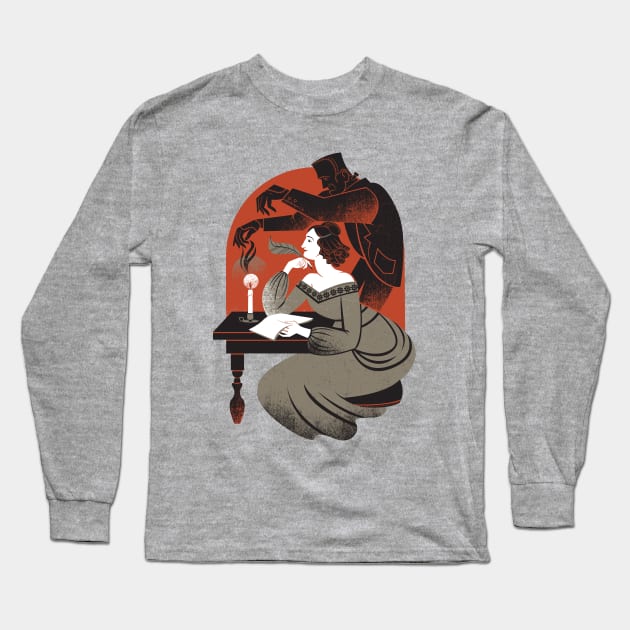 Mary Shelley's Frankenstein Long Sleeve T-Shirt by Lucie Rice Illustration and Design, LLC